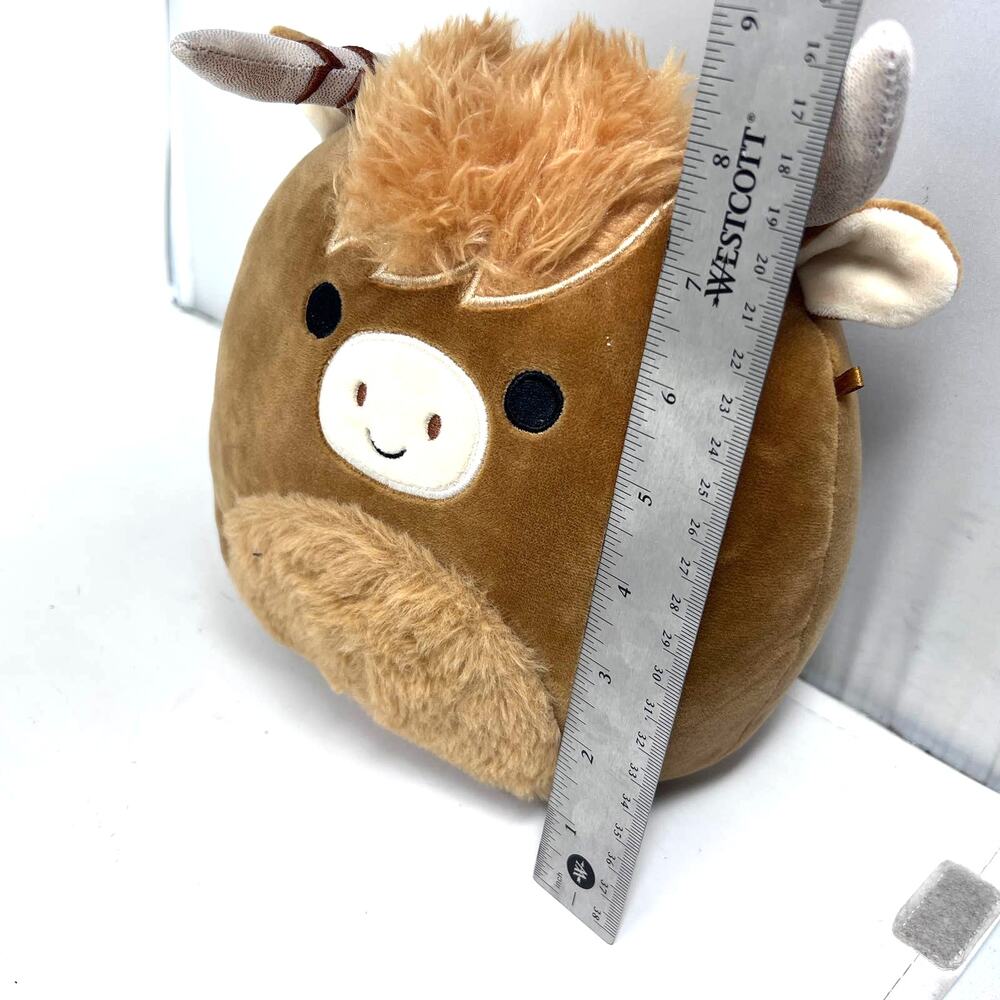 Squishmallow Calton the Highland Cow 8” Brown‎ Longhorn Plush Kellytoy - Picture 6 of 6